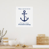 Poster Ancre bleue marine Mariage nautique (Cuisine)