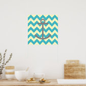 Poster Ancre Blue Chevron (Cuisine)