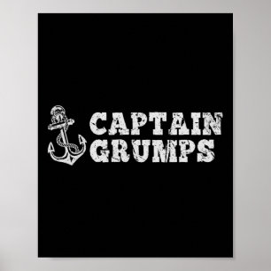 Poster Ancre de bateau vintage de voile de capitaine Grum