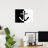 Poster Ancre De Fractionnement Noir Et Blanc (Bureau à domicile)
