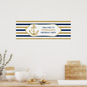 Poster Ancre d'or bleu marine (Cuisine)