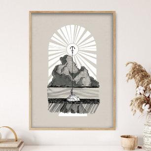 Poster Ancre Jésus Art, Christ l'ancre sûre et stable