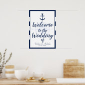 Poster Ancre | Mariage nautique | Bienvenue (Cuisine)