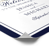 Poster Ancre Monogramme Verdure Mariage de couronne Bienv (Coin)