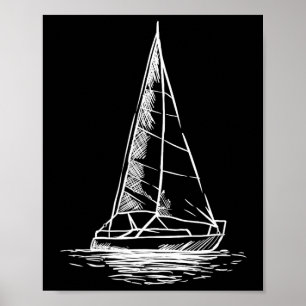 Poster Ancre nautique - Dessin en ligne simple Sailbo