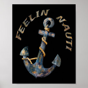 Poster Ancre nautique drôle de plaisance voile sentiment 