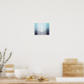 Poster ancre nautique monogramme de brume d'eau (Cuisine)