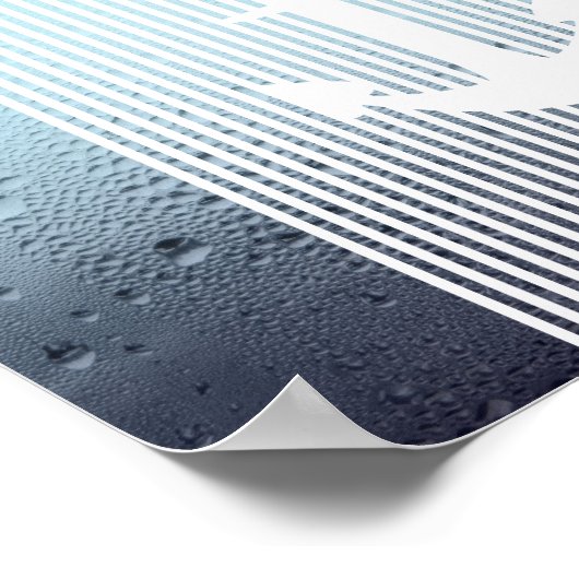 Poster ancre nautique monogramme de brume d'eau (Coin)