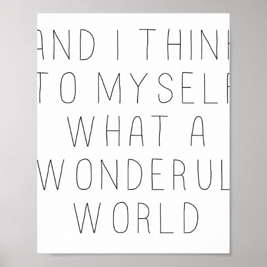 Poster and i think to myself what a wonderful world  (Devant)