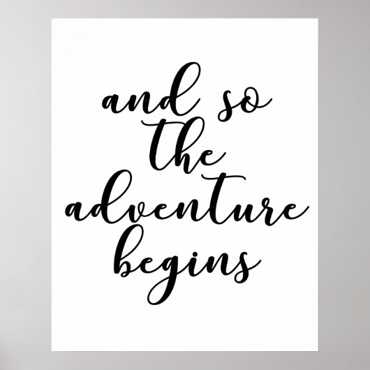 Poster And so the adventure begins wedding quote (Devant)