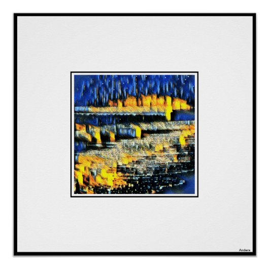 Poster Anders Artistry*Blue Impressionist Blue Waves* (Devant)
