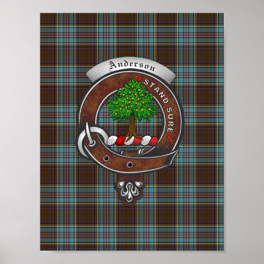 Poster Anderson Clan Badge & Tartan 8.5x11 (Devant)