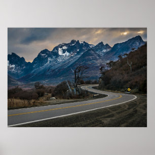 Poster Andes Highway, Tierra del Fuego, Argentine