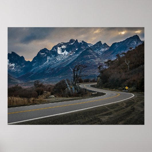 Poster Andes Highway, Tierra del Fuego, Argentine (Devant)