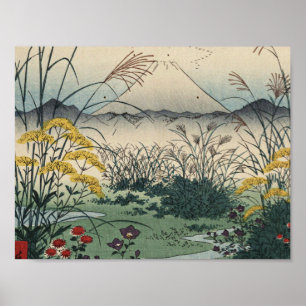 Poster Ando Hiroshige - Otsuki Fields in Kai Province