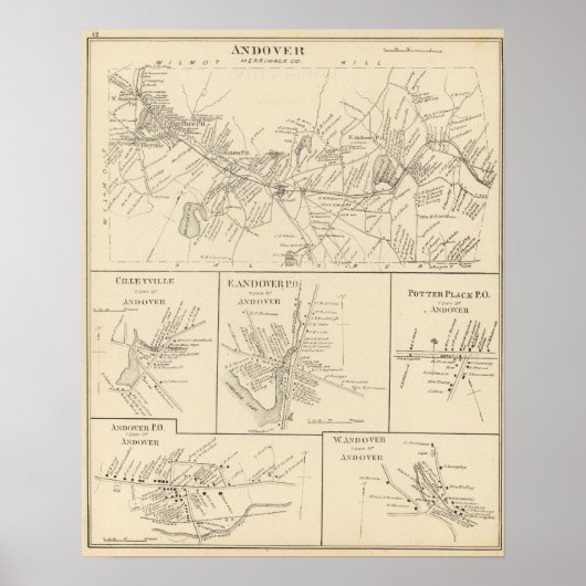 Poster Andover, Merrimack Co (Devant)