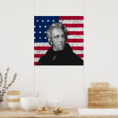 Poster Andrew Jackson et le drapeau américain (Cuisine)