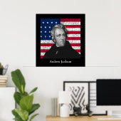 Poster Andrew Jackson et le drapeau américain (Bureau à domicile)