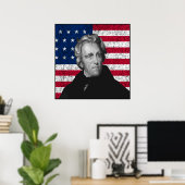 Poster Andrew Jackson et le drapeau américain — Frontière (Bureau à domicile)