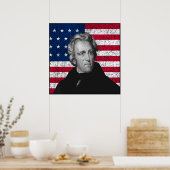 Poster Andrew Jackson et le drapeau américain — Frontière (Cuisine)
