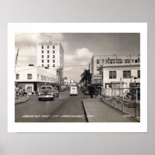 Poster Andrews Ave., Fort Lauderdale, Floride Vintage