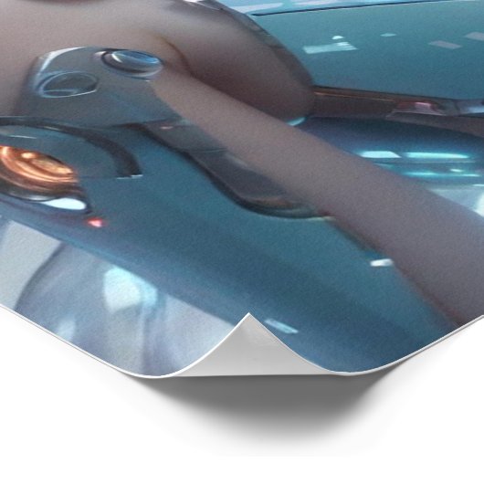 Poster Android féminin futuriste (Coin)