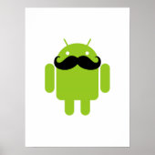 Poster Android Robot Black Mustache Graphisme (Devant)