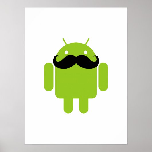 Poster Android Robot Black Mustache Graphisme (Devant)