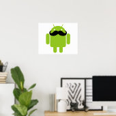 Poster Android Robot Moustache (Bureau à domicile)
