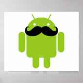Poster Android Robot Moustache (Devant)