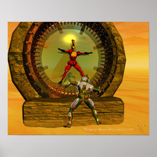 Poster ANDROID XENIA RENCONTRE TITAN DANS LE DÉSERT Sci-F (Devant)