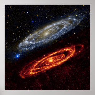 Poster Andromeda Galaxy UlUV et infrarouge, ZGOS