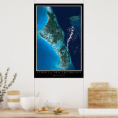 Poster Andros Island Bahamas De L'Art Spatial Satellite (Cuisine)