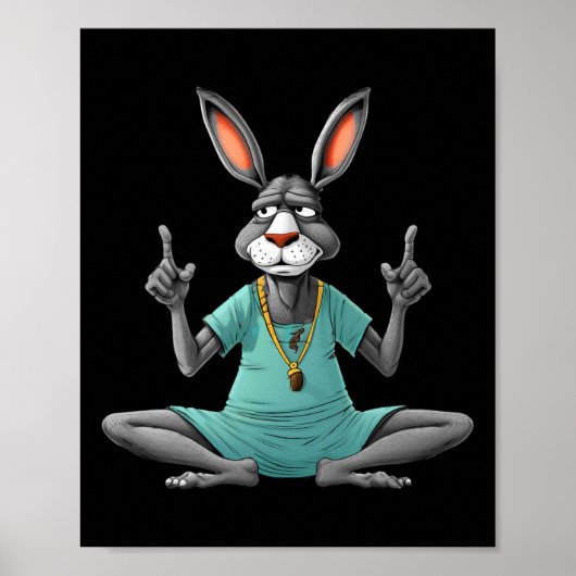 Poster Âne de yoga (Devant)