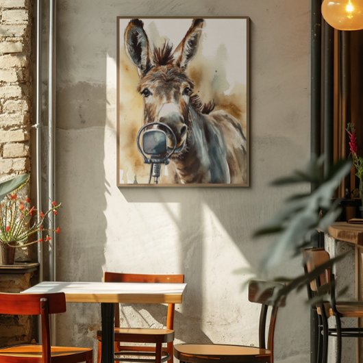 Poster Âne Music Factory Art print de chant