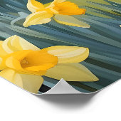 Poster Âne Vibrant Et Daffodiques Jaunes (Coin)