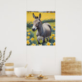 Poster Âne Vibrant Et Daffodiques Jaunes (Cuisine)