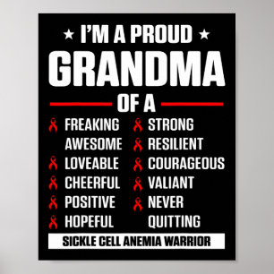 Poster Anémie faucille Survivante Fière Grand-mère Anémiq