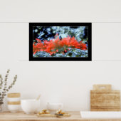 Poster Anémone de néon rouge avec effet filtre d'embellis (Cuisine)