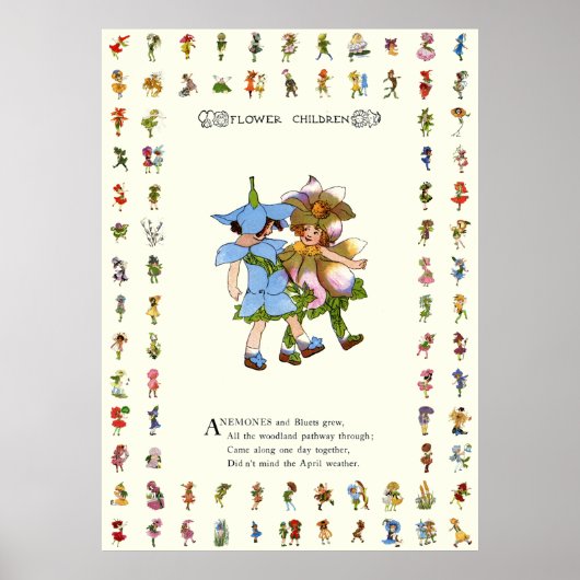 Poster Anémones et Bluets (Devant)