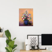 Poster Anémones et lilas dans un Vase Bleu, après 1912 (Bureau à domicile)