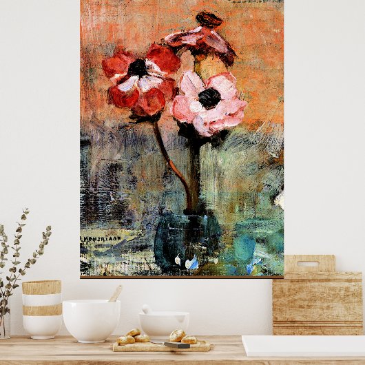 Poster Anémones par Piet Mondrian (Cuisine)