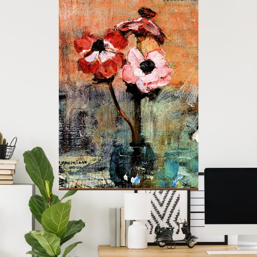 Poster Anémones par Piet Mondrian (Bureau à domicile)