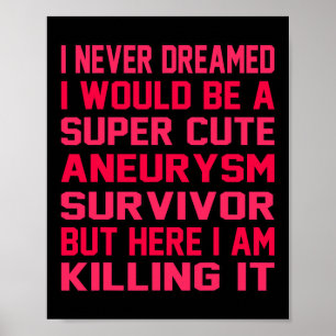 Poster Aneurysme cérébral mignon Survivant Mois de sensib