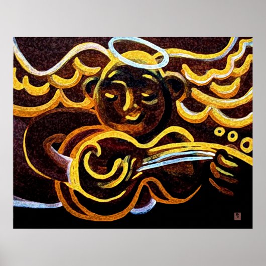 Poster ange à la guitare (Devant)