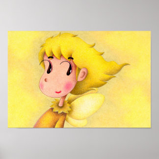 Poster Ange aux cheveux jaunes.