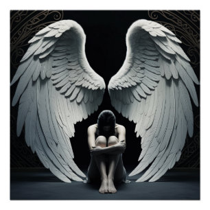 Poster Ange avec de grandes ailes 