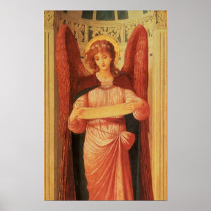 Poster Ange avec un rouleau par John Melhuish Strudwick