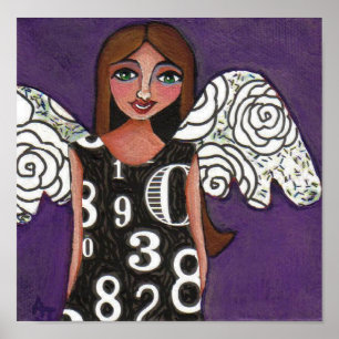 Poster Ange chanceux de nombres - copie
