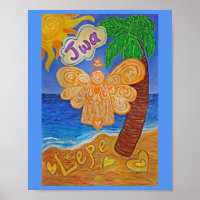 Ange créole des Caraïbes Peinture Art Imprimer Aff